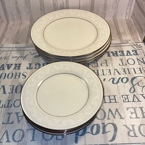 8 Noritake TRUDY Salad and Dessert CC Plate 7087 Ivory China Dinnerware